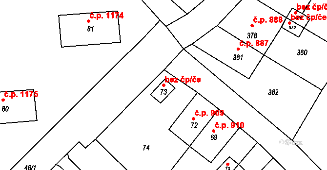 Jirkov 45048339 na parcele st. 73 v KÚ Jirkov, Katastrální mapa