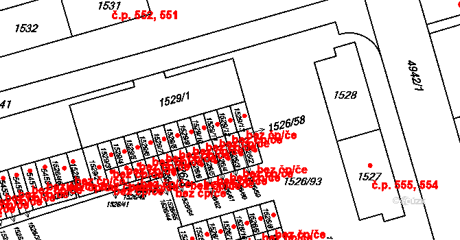 Vysoké Mýto 48555339 na parcele st. 1529/12 v KÚ Vysoké Mýto, Katastrální mapa