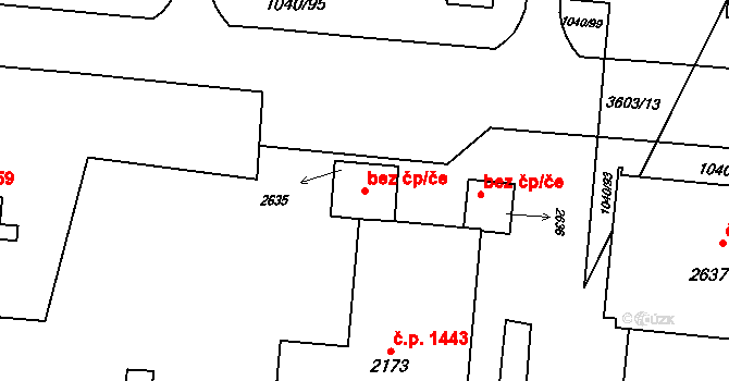 Rožnov pod Radhoštěm 48966339 na parcele st. 2635 v KÚ Rožnov pod Radhoštěm, Katastrální mapa
