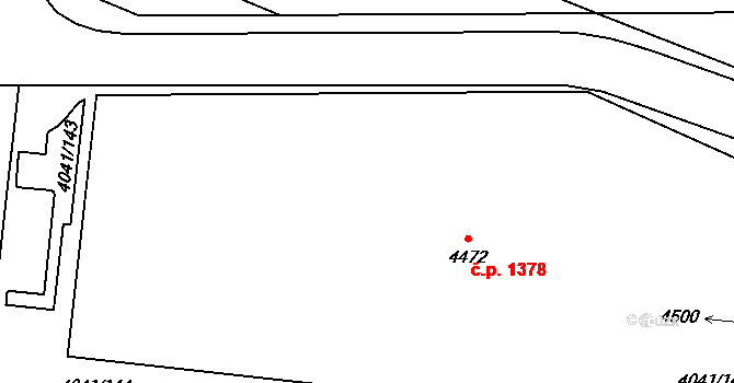 Kyjov 1378 na parcele st. 4472 v KÚ Kyjov, Katastrální mapa