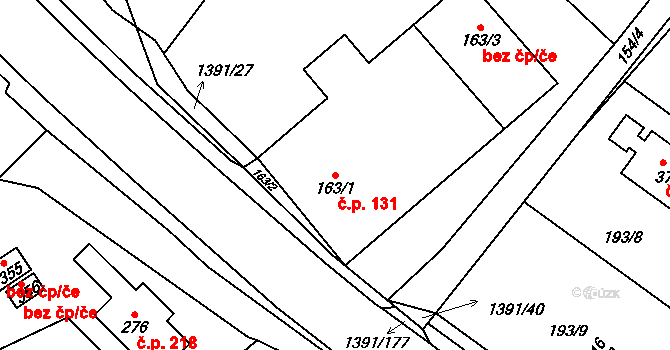 Horní Libchavy 131, Libchavy na parcele st. 163/1 v KÚ Horní Libchavy, Katastrální mapa