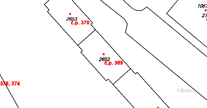 Plešivec 369, Český Krumlov na parcele st. 2652 v KÚ Český Krumlov, Katastrální mapa
