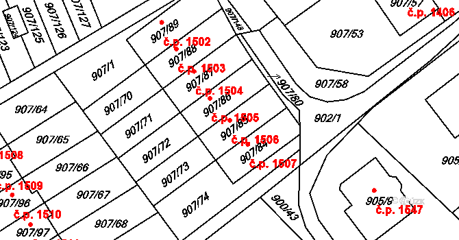 Rychnov nad Kněžnou 1506 na parcele st. 907/85 v KÚ Rychnov nad Kněžnou, Katastrální mapa