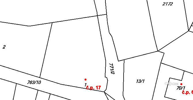 Hokov 17, Hořovičky na parcele st. 1 v KÚ Hokov, Katastrální mapa