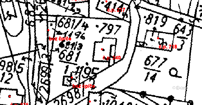 Kamenický Šenov 240 na parcele st. 797 v KÚ Kamenický Šenov, Katastrální mapa