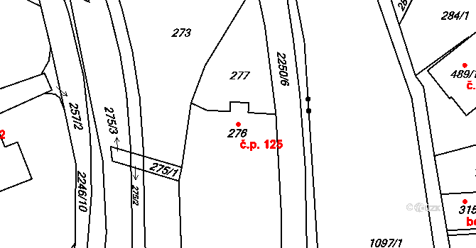 Jilemnice 125 na parcele st. 276 v KÚ Jilemnice, Katastrální mapa