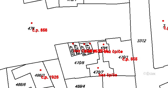 Pelhřimov 1533 na parcele st. 470/4 v KÚ Pelhřimov, Katastrální mapa
