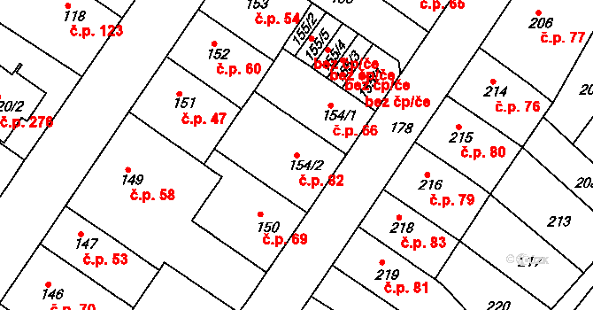 Prosetice 82, Teplice na parcele st. 154/2 v KÚ Prosetice, Katastrální mapa