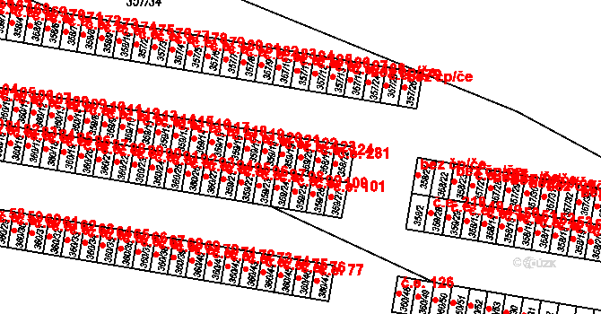 Rousínov 123 na parcele st. 359/20 v KÚ Rousínov u Vyškova, Katastrální mapa