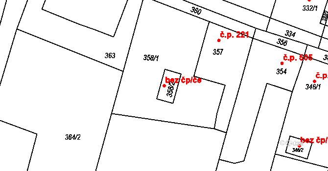 Bohumín 38258340 na parcele st. 358/2 v KÚ Skřečoň, Katastrální mapa