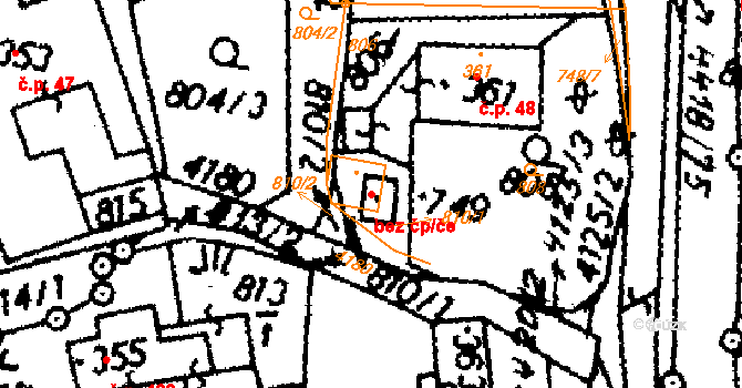 Dolní Dobrouč 39398340 na parcele st. 749 v KÚ Dolní Dobrouč, Katastrální mapa
