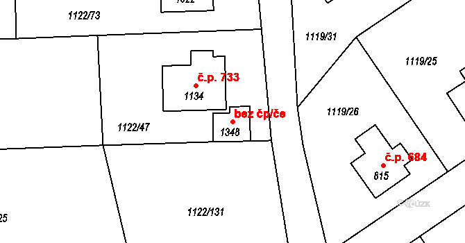 Rtyně v Podkrkonoší 42690340 na parcele st. 1348 v KÚ Rtyně v Podkrkonoší, Katastrální mapa