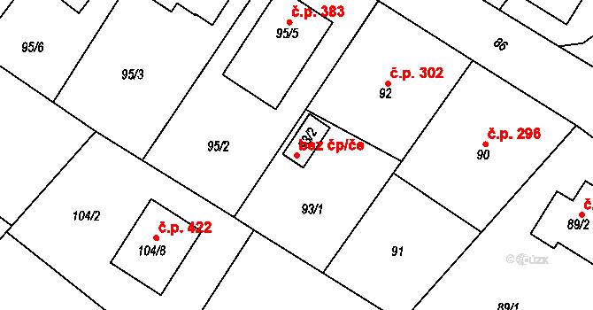 Krmelín 43633340 na parcele st. 93/2 v KÚ Krmelín, Katastrální mapa