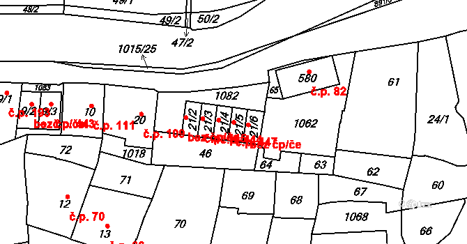 Kokory 447 na parcele st. 21/5 v KÚ Kokory, Katastrální mapa