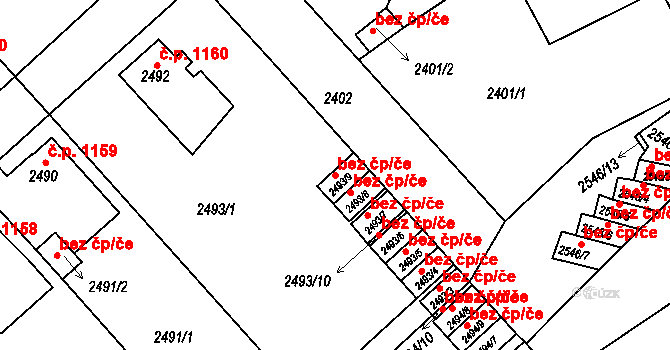 Turnov 44721340 na parcele st. 2493/9 v KÚ Turnov, Katastrální mapa