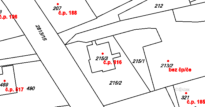Bolatice 816 na parcele st. 215/3 v KÚ Bolatice, Katastrální mapa