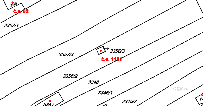 Řečkovice 1181, Brno na parcele st. 3356/2 v KÚ Řečkovice, Katastrální mapa