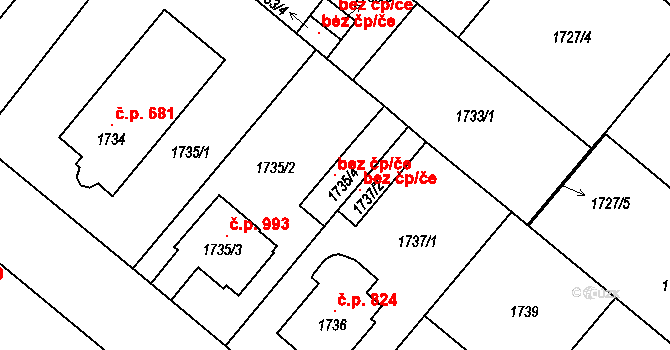 Jemnice 98512340 na parcele st. 1735/4 v KÚ Jemnice, Katastrální mapa
