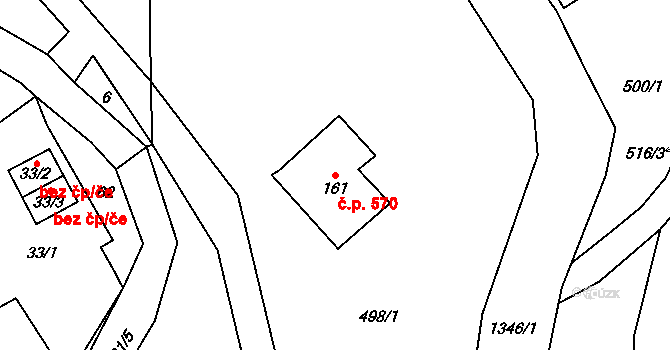 Janov nad Nisou 570 na parcele st. 161 v KÚ Janov nad Nisou, Katastrální mapa