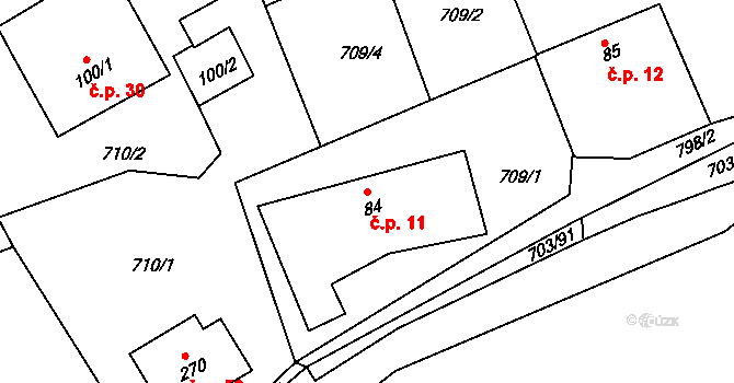 Havírna 11, Bohutín na parcele st. 84 v KÚ Bohutín, Katastrální mapa