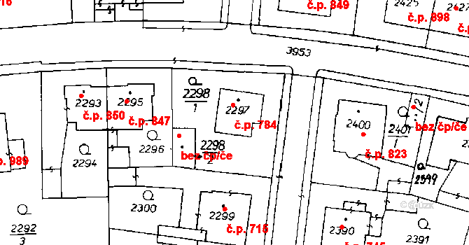 Poděbrady III 784, Poděbrady na parcele st. 2297 v KÚ Poděbrady, Katastrální mapa