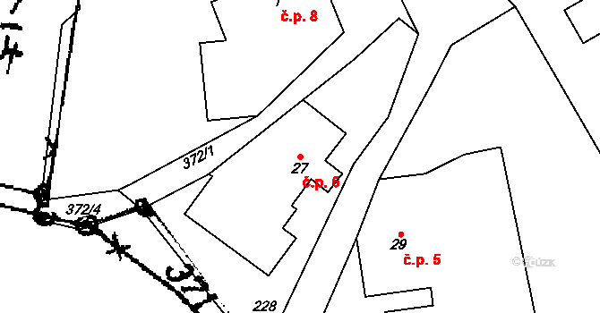Kašov 6, Kuks na parcele st. 27 v KÚ Kašov, Katastrální mapa