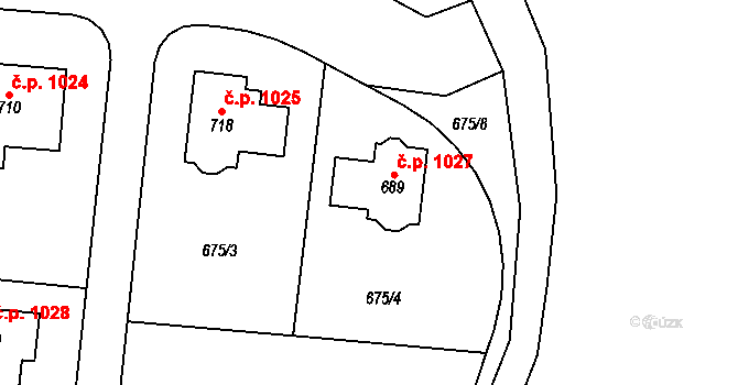 Hlubočinka 1027, Sulice na parcele st. 689 v KÚ Sulice, Katastrální mapa