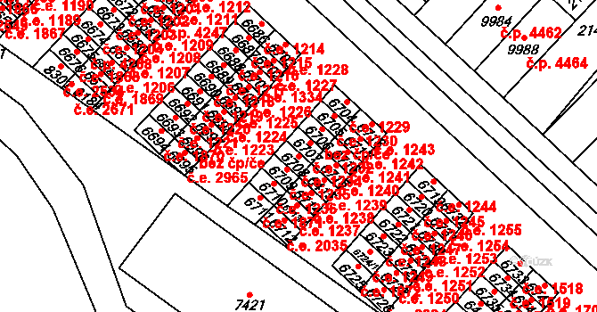 Hodonín 1234 na parcele st. 6708 v KÚ Hodonín, Katastrální mapa