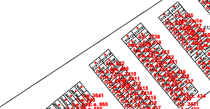 Vyškov-Předměstí 622, Vyškov na parcele st. 313/118 v KÚ Vyškov, Katastrální mapa
