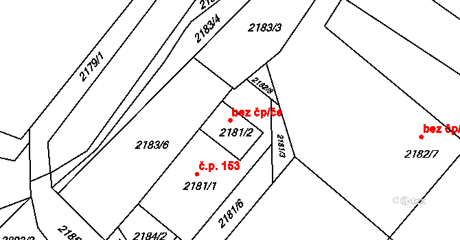 Ostrava 38203341 na parcele st. 2181/2 v KÚ Poruba, Katastrální mapa