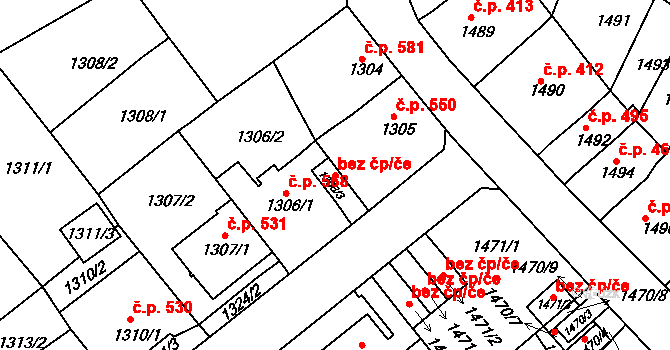 Ústí nad Labem 38834341 na parcele st. 1306/3 v KÚ Ústí nad Labem, Katastrální mapa