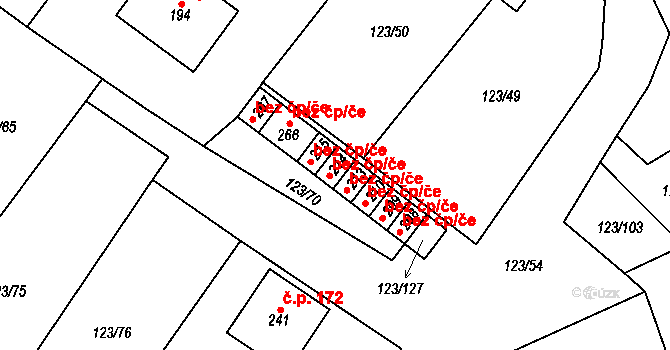 Senetářov 39826341 na parcele st. 214 v KÚ Senetářov, Katastrální mapa