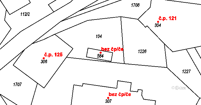Lipová 43152341 na parcele st. 584 v KÚ Lipová u Šluknova, Katastrální mapa