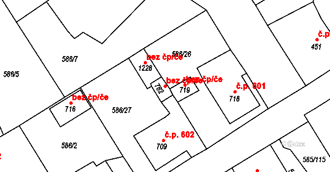 Osek 43566341 na parcele st. 782 v KÚ Osek u Duchcova, Katastrální mapa