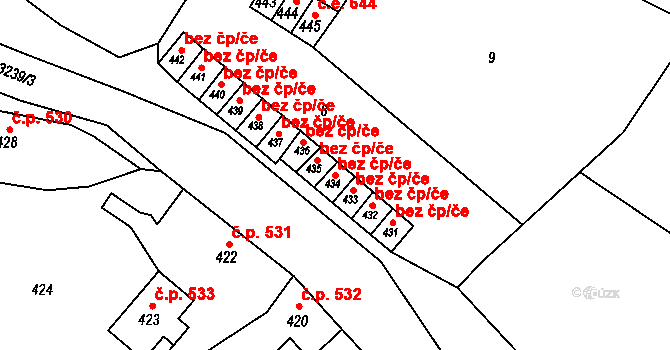 Vítkov 43806341 na parcele st. 434 v KÚ Vítkov, Katastrální mapa