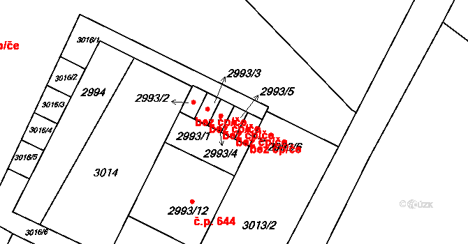 Bystřice nad Pernštejnem 44147341 na parcele st. 2993/5 v KÚ Bystřice nad Pernštejnem, Katastrální mapa