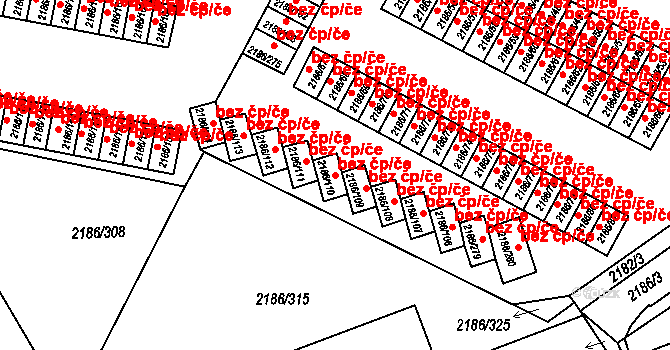 Dobruška 44263341 na parcele st. 2186/110 v KÚ Dobruška, Katastrální mapa