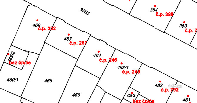 Předměstí 246, Opava na parcele st. 464 v KÚ Opava-Předměstí, Katastrální mapa