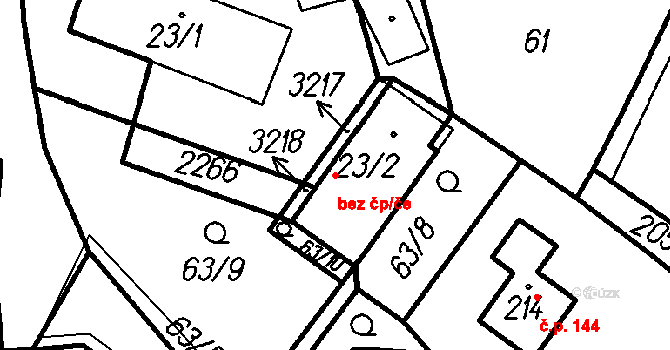 Bolešiny 45154341 na parcele st. 23/2 v KÚ Bolešiny, Katastrální mapa