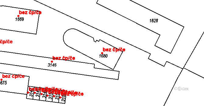 Jičín 45956341 na parcele st. 1680 v KÚ Jičín, Katastrální mapa