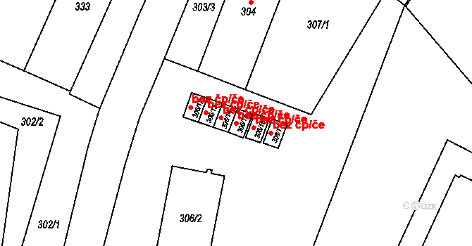 Zbýšov 46045341 na parcele st. 306/15 v KÚ Zbýšov u Oslavan, Katastrální mapa