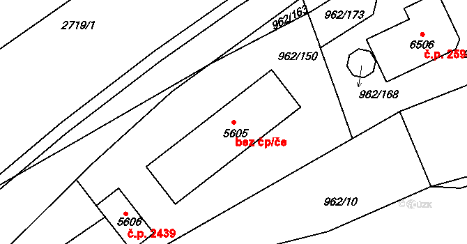 Písek 46207341 na parcele st. 5605 v KÚ Písek, Katastrální mapa