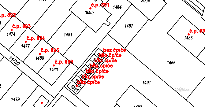Jemnice 46546341 na parcele st. 1495 v KÚ Jemnice, Katastrální mapa