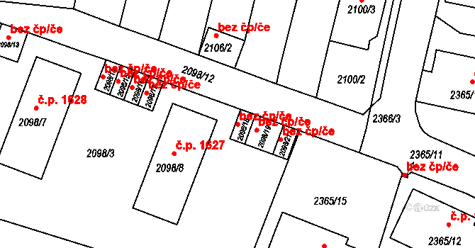 Benešov 49251341 na parcele st. 2098/18 v KÚ Benešov u Prahy, Katastrální mapa