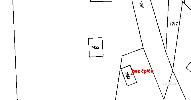 Radimovice 49407341 na parcele st. 174 v KÚ Radimovice u Sychrova, Katastrální mapa