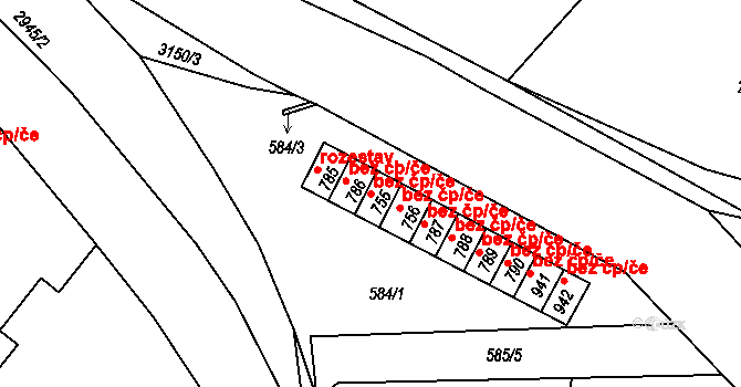 Rudník 49598341 na parcele st. 755 v KÚ Rudník, Katastrální mapa