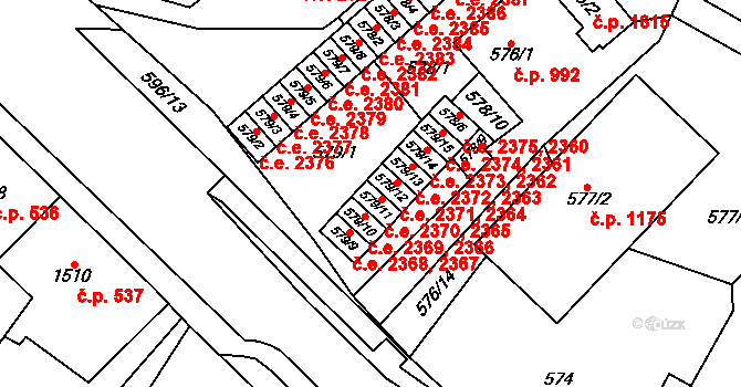 Bludovice 2370, Havířov na parcele st. 579/11 v KÚ Bludovice, Katastrální mapa