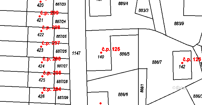 Velká Ves 125, Broumov na parcele st. 140 v KÚ Velká Ves u Broumova, Katastrální mapa