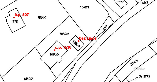 Bystřice 90532341 na parcele st. 1880/6 v KÚ Bystřice nad Olší, Katastrální mapa