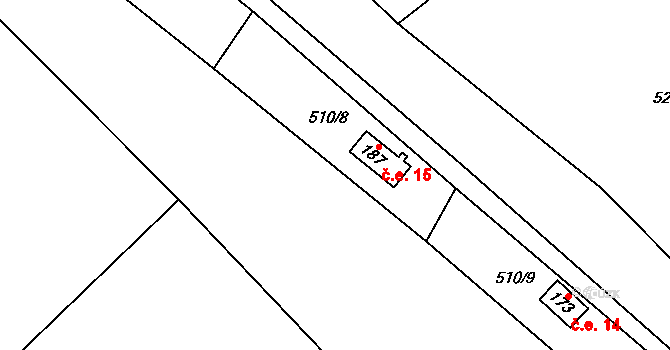 Kotouň 14, Oselce na parcele st. 173 v KÚ Kotouň, Katastrální mapa